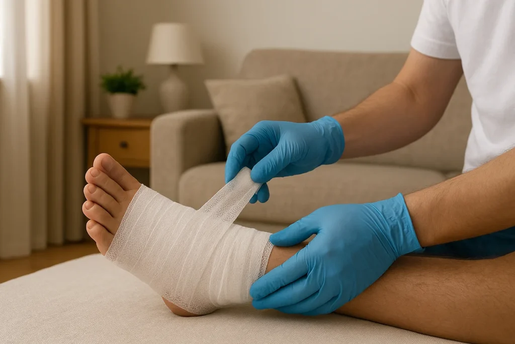 پانسمان زخم پای دیابتی در منزل