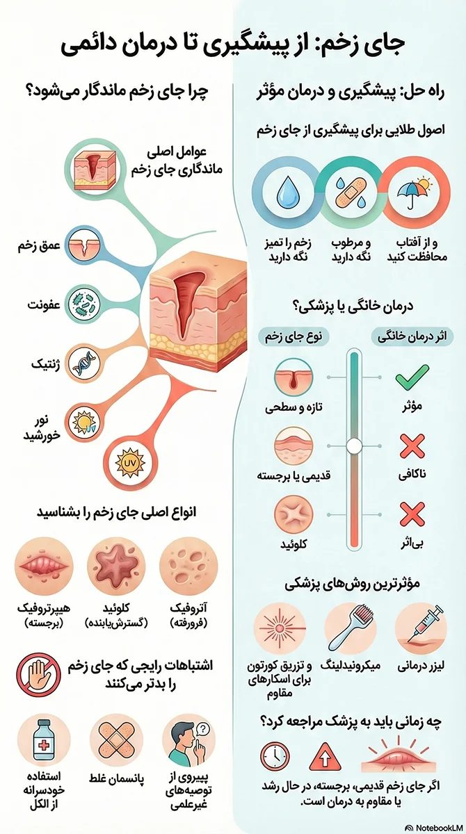 دلایل ماندگاری جای زخم
